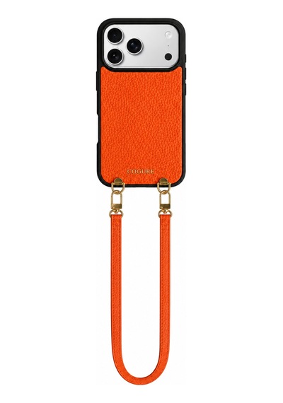 Kombinlenebilir Deri Telefon Bilekliği & Askısı - Hera Serisi By Bero Lina - Turuncu