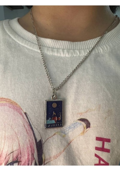 Mavi Renk Güneş Tanrısı Tarot Figürlü Unisex Kolye Mistik, Spiritüel Ve Anlamlı Tasarım Çok renkli