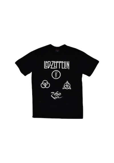 Stoned&Fame Unisex Siyah Led Zeppelin Baskılı T-shirt SIYAH Siyah