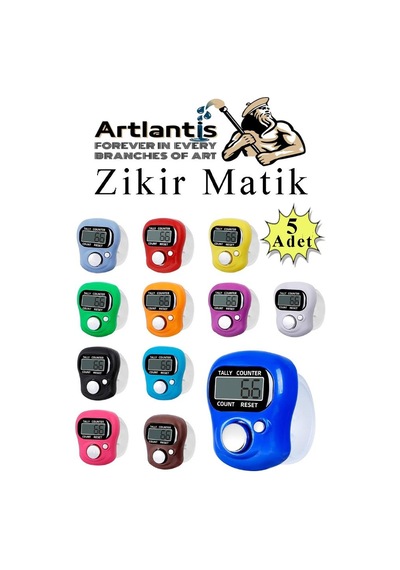 Zikir Matik 5 Adet Hediyelik Dua Tespihat Sayacı Tesbih Pilli Lcd Ekranlı Parmak Yüzük Zikir Matik