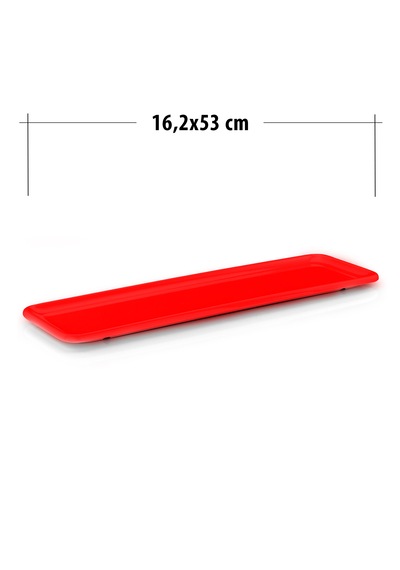 Uzun Kayık Servis Tabağı 53 Cm 2 Adet Kırmızı