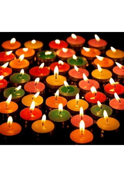 50 Li Yuvarlak Mum Mor Tealight Mum Doğum Günü Parti Süsleme Mor