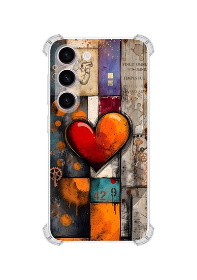 Printify Samsung Galaxy S23 Plus İle Uyumlu Düşlerin Dansı Serisi Zamanın Kalbi Tasarımlı Uv Baskılı Köşe Korumalı Antişok Kılıf Şeffaf