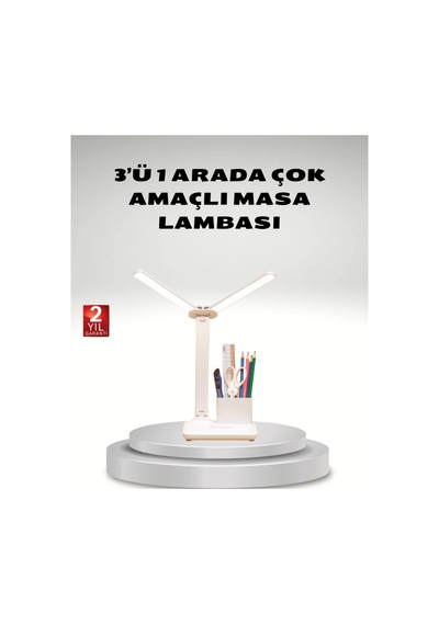 Kısılabilir Led Masa Lambası Kalemlik Ve Telefon Standlı, Göz Yormayan Işık Diğer