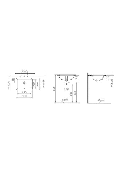 VitrA S20 Tezgah Altı Lavabo 43 CM Beyaz 5474B003-0618