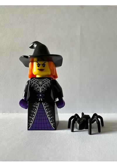 Orjinal Lego Minifigür Witch With Black Spider