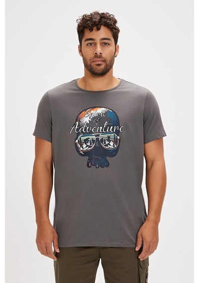 Bad Bear Bean Erkek Tişört-5595 Asphalt Antrasit