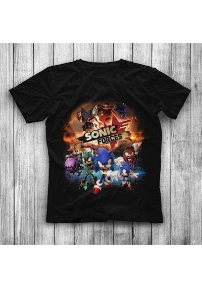 Startmore Adrift Sonic The Hedgehog Siyah Unisex Tişört Siyah