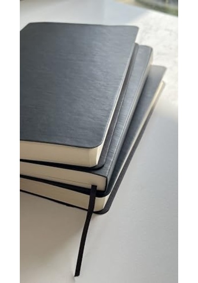 Defter, Çizgisiz Not Defteri, Siyah Termo Deri Kapaklı Çizgisiz Not Defter, 128 Yaprak A5 Planlama Not Defteri, Ofis Çok Renkli