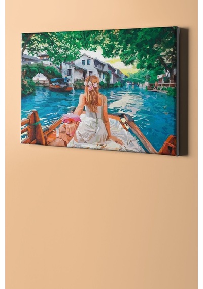 Webstyle Sayılarla Boyama Seti Kasnaklı Aşıklar Teknesi 40 X 50 Cm