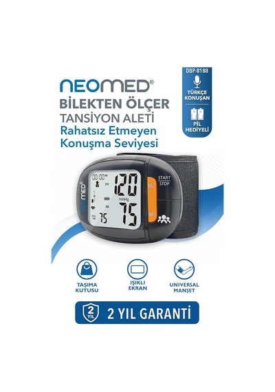 Dbp-8188 Bilekten Ölçüm Dijital Tam Otomatik Tansiyon Aleti, Türkçe Konuşan, Hafızalı