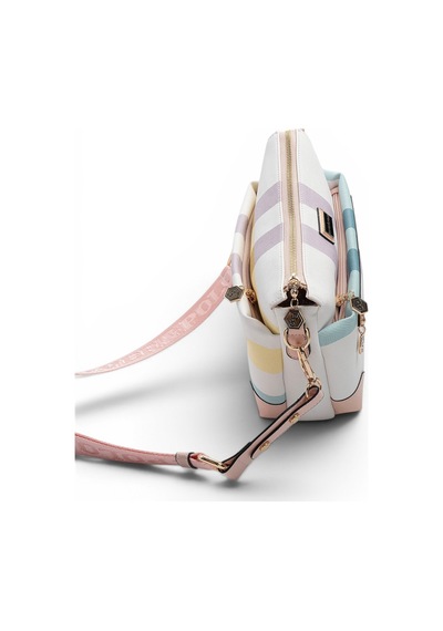 Silver & Polo Silver Polo Lila - Pembe Ekose Kadın Çapraz Çanta Sp1110