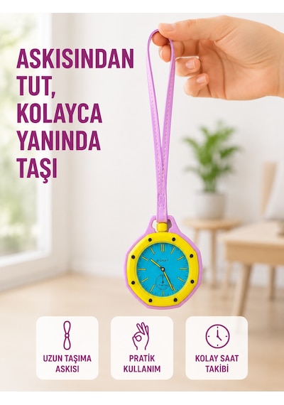 Çanta Ve Pantolon İçin Askılı Charm Saat Kemer Aksesuarı Pembe - Lisinya