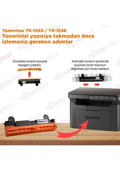 Kyocera Tk-1240 / Tk-1248 Uyumlu Toner 2'li Paket / Pa2000 / Pa2000w Ma2000 / Ma2000w / Pa2001 / Ma2001