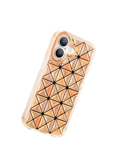 İphone 17 Uyumlu Kılıf 3d Buz Blok Desenli Zore Paris Kairo Tpu Kapak Turuncu
