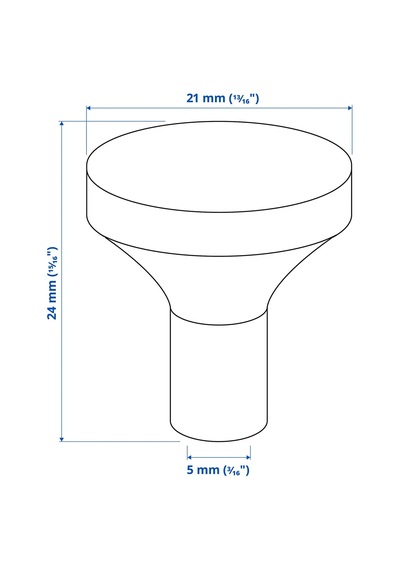 Ikea Bagganäs Topuz 21 Mm, 2 Adet Siyah