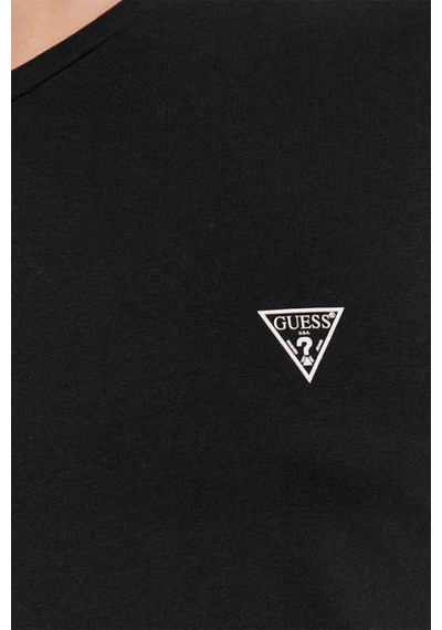 Guess Caleb Hero V Yaka Kısa Kollu Erkek Siyah Atlet U97g03kcd31-a996