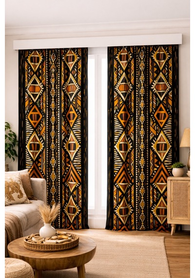 140x260 Ölçüsünde 2 Adet Bohem Fon Perde. Boho Tarz Koleksiyon Ürünü. Çok Renkli Koyukahve 140x260 Ölçüsünde 2 Adet Bohem Fon Perde. Boho Tarz Koleksiyon Ürünü. Çok Renkli Koyukahve