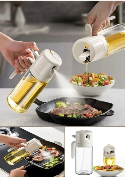Püskürtmeli Sprey Yağdanlık Cam Şişe 450ml Airfryer Sprey Yağdanlık Mutfak Düzenleyici Beyaz Diğer