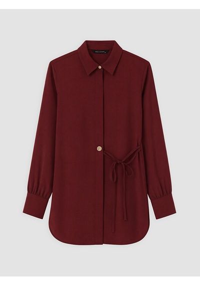 Lcw Everyday Bordo Beli Bağlamalı Kadın Gömlek Tunik