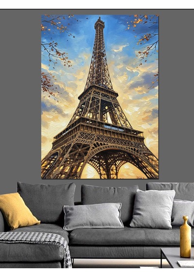 Ahşap Tablo Eyfel Kulesi Paris Manzarası Hayvan Tabloları