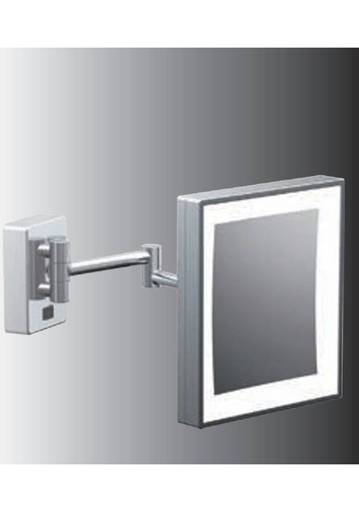 Sonia - Omax Kare Led Işıklı Çift Kollu 3x Büyüteçli Ayna Krom  - M6501-l-ıp44- Diğer