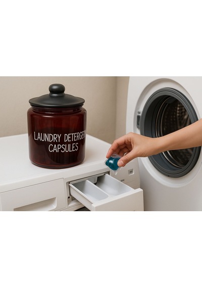 Amberclean Cam Siyah Vakumlu Kapaklı Deterjan Kavanozu 3800 Ml 2 Adet Amber