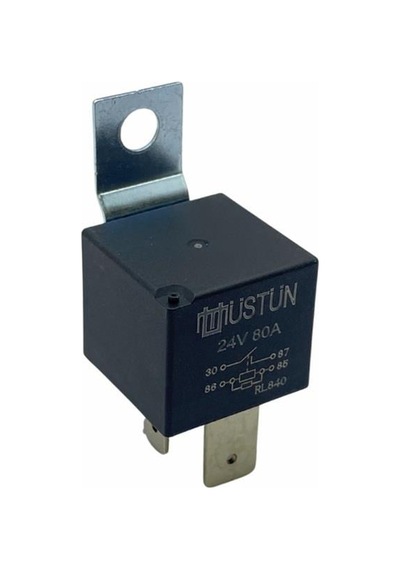 24v Röle 4 Uçlu 80 A 2 Uç Küçük / 2 Uç Büyük 6.3 Mm / 9.5 Mm 30-85-86-87 Dirençli