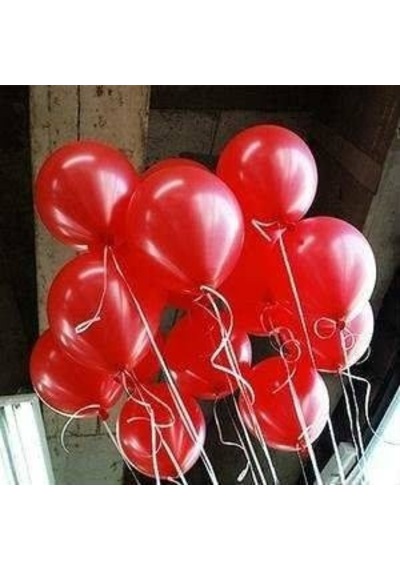 50 Adet Metalik Kırmızı Balon 12 Inc Doğum Günü