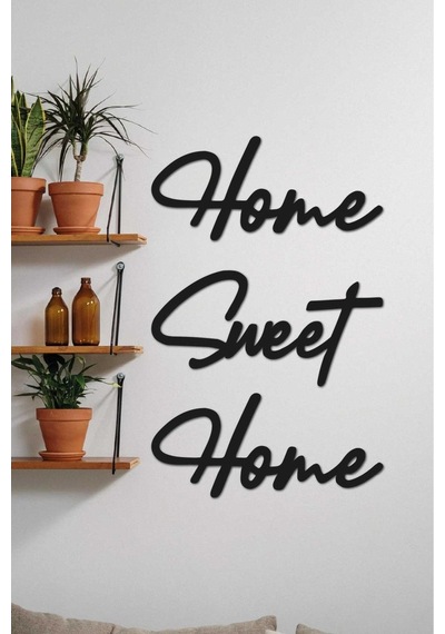 Home Sweet Home Duvar Tablosu Dekoratif Ahşap Tablo Kapı Süsü