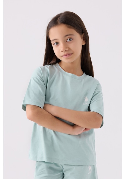 U.S. Polo Assn. U.s. Polo Assn Kız Çocuk Mavi Bermuda Takım Us1848-c-v49 Mavi