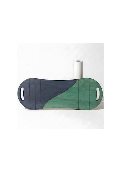 Yeşil/lacivert Denge Tahtası Balance Roller Board Çift Fonksiyonlu Sörf Eğitim Tahtası Kaykay Eğitim Tahtası 73 Çok Renkli