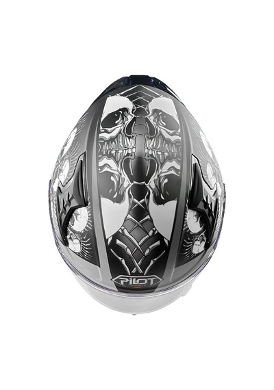 Pilot Snake Sv Matt Skull Full Face Kapalı Kask Siyah