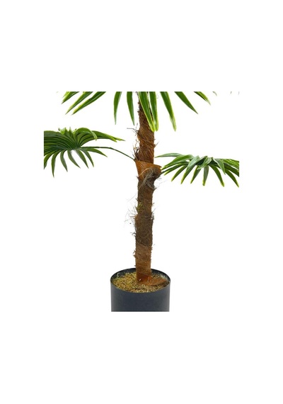 Yapay Ağaç Yelpaze Palmiye 8 Yaprak 85x55Cm Siyah Aleminyum Saksı