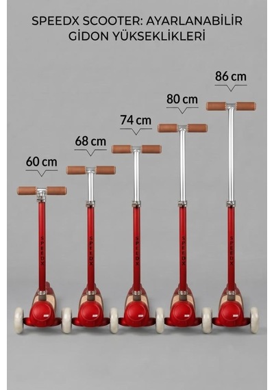 Speedx Maxi-scooter: Işıklı, Müzikli Ve 5 Kademeli Ayarlanabilir Led Işıklı Çocuk Scooter'ı Çok Renkli