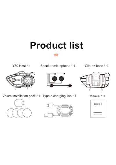 Beemen Y80 Bluetooth Motosiklet Kask Kulaklık Intercom