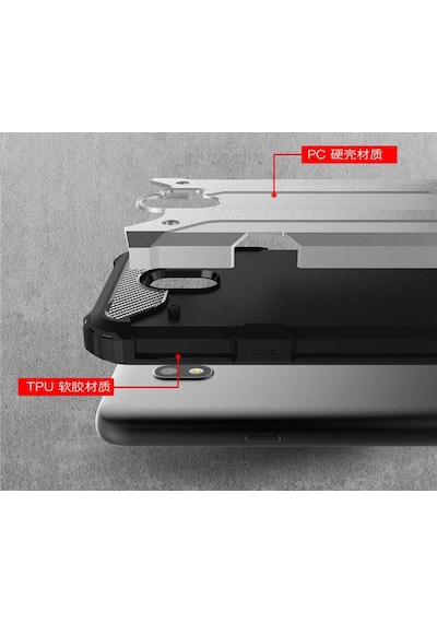 Kilifone - Samsung Galaxy J2 Pro 2018 Uyumlu - Kılıf Çift Katman Koruyucu Crash Military Tank Kılıf - Mavi Mavi