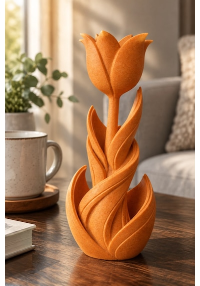 Spiral Lale Çiçeği Figürlü Dekoratif Biblo 17715447