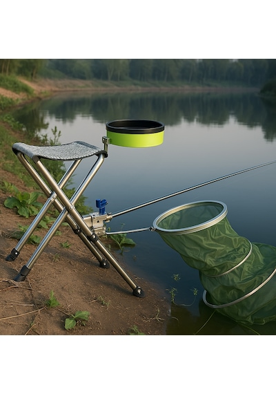 Ayt Sunup Sn-25796 Metal Balıkçı Taburesi Katlanabilir Taşınabilir Ayarlanabilir Katlanır Tabure 50x32cm Gri