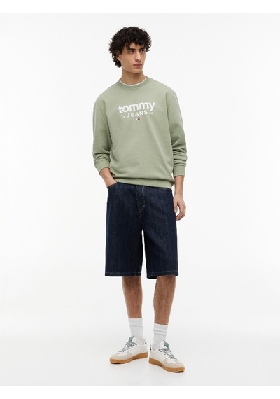 Tommy Hilfiger Tjm Graphıc Crewneck Ext Erkek Yeşil Sweatshirt - Dm0dm23392