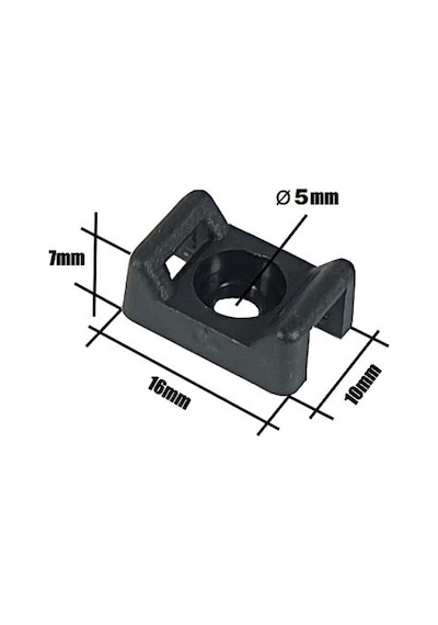 Vidalı Kroşe - 16 x 10 x Ø5mm - Siyah - 50 Adet