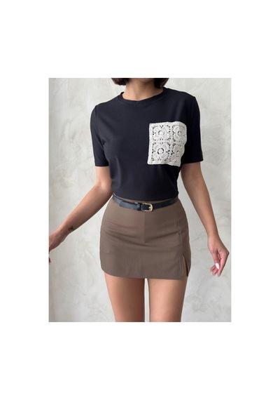 Verymoda Cep Detaylı Tişört D2870 Siyah