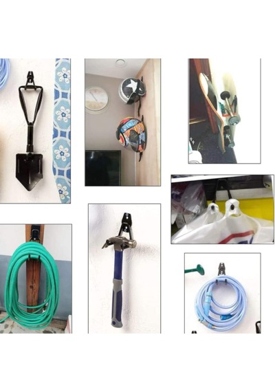 Microcase Çok Amaçlı Pvc Kaplamalı Kaymaz Metal Askılık Ağır Yük Askısı Depo Garaj Bahçe - Al5913 2 Adet Siyah