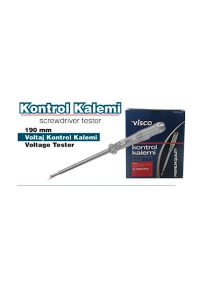 Visco Kontrol Kalemi 190mm Düz Çelik Uçlu