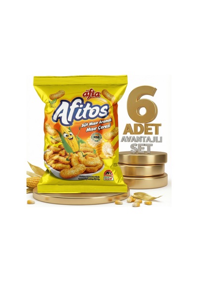 Afia Afitos Süt Aromalı Mısır Çerezi 6x50 Gr