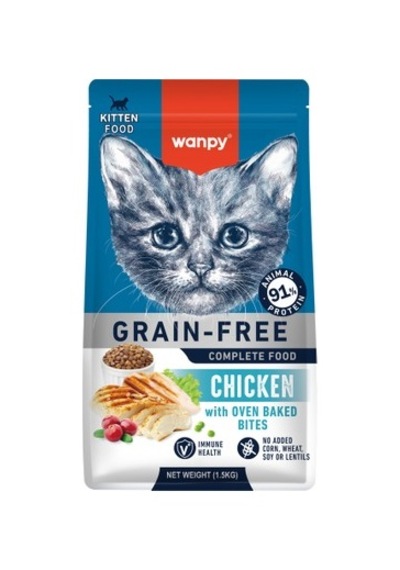 Tahılsız Tavuklu Yavru Kedi Maması 1,5 Kg Wanpy