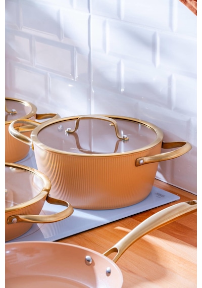 Acar Ultimate Pro 7 Parça Tencere Seti - Rose Gold