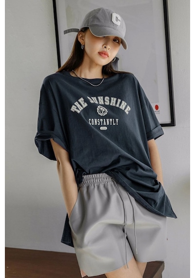 Uyguntarz Unisex The Sunshine Baskılı Tasarım Tshirt Lacivert