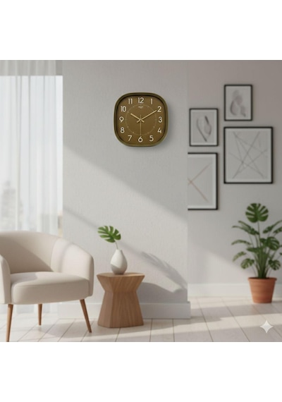 Galaxy Premium Serisi Abs Kasa Duvar Saati Oval 30 Cm Yeşil Renkli Modern Kadran Çok Renkli