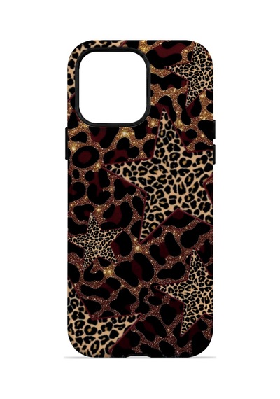 Velvoria Valestra Yıldızlı Leopar Apple iPhone Uyumlu 14 Pro Darbe Korumalı Kılıf Valestra Select - Yıldızlı Leopar